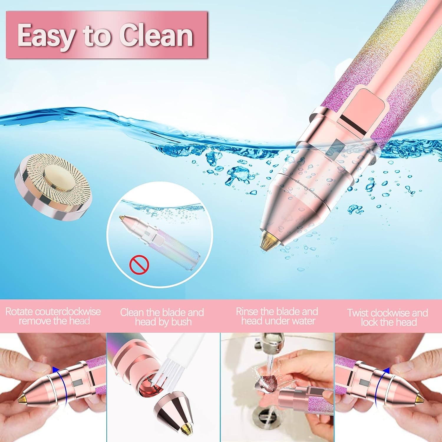 2-in-1 Rechargeable Electric Eyebrow Trimmer and Shaver | Painless Flawless Facial Hair Remover for Women (With Box)