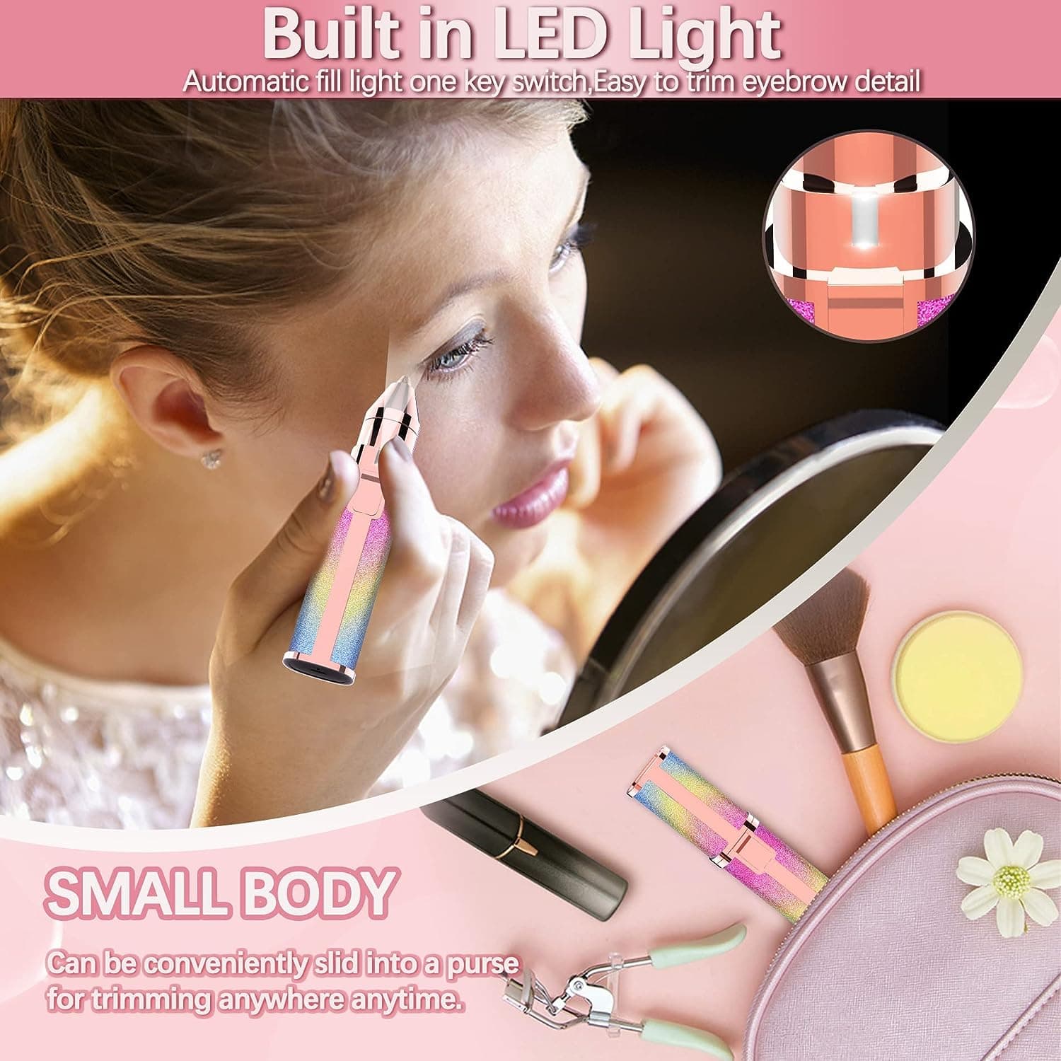 2-in-1 Rechargeable Electric Eyebrow Trimmer and Shaver | Painless Flawless Facial Hair Remover for Women (With Box)