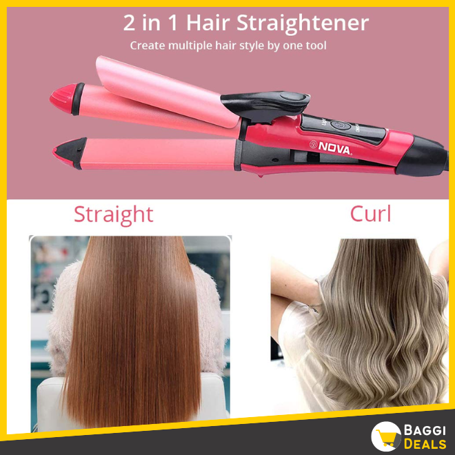 Nova 2-in-1 Hair Straightener & Curler | One Tool for Effortless Straightening and Long-Lasting Curls