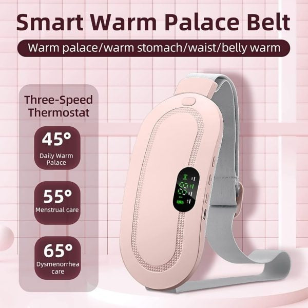 Portable Menstrual Cramp Relief Belt | Electric Heated Belly Belt with Massage, 3 Heat Settings & 4 Massage Modes for Women & Girls