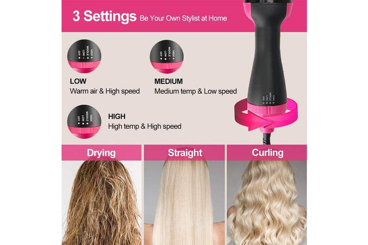 3-in-1 One-Step Hair Dryer Brush | Hot Air Styling Tool for Volume, Straightening & Curling – Easy Salon-Style Results at Home
