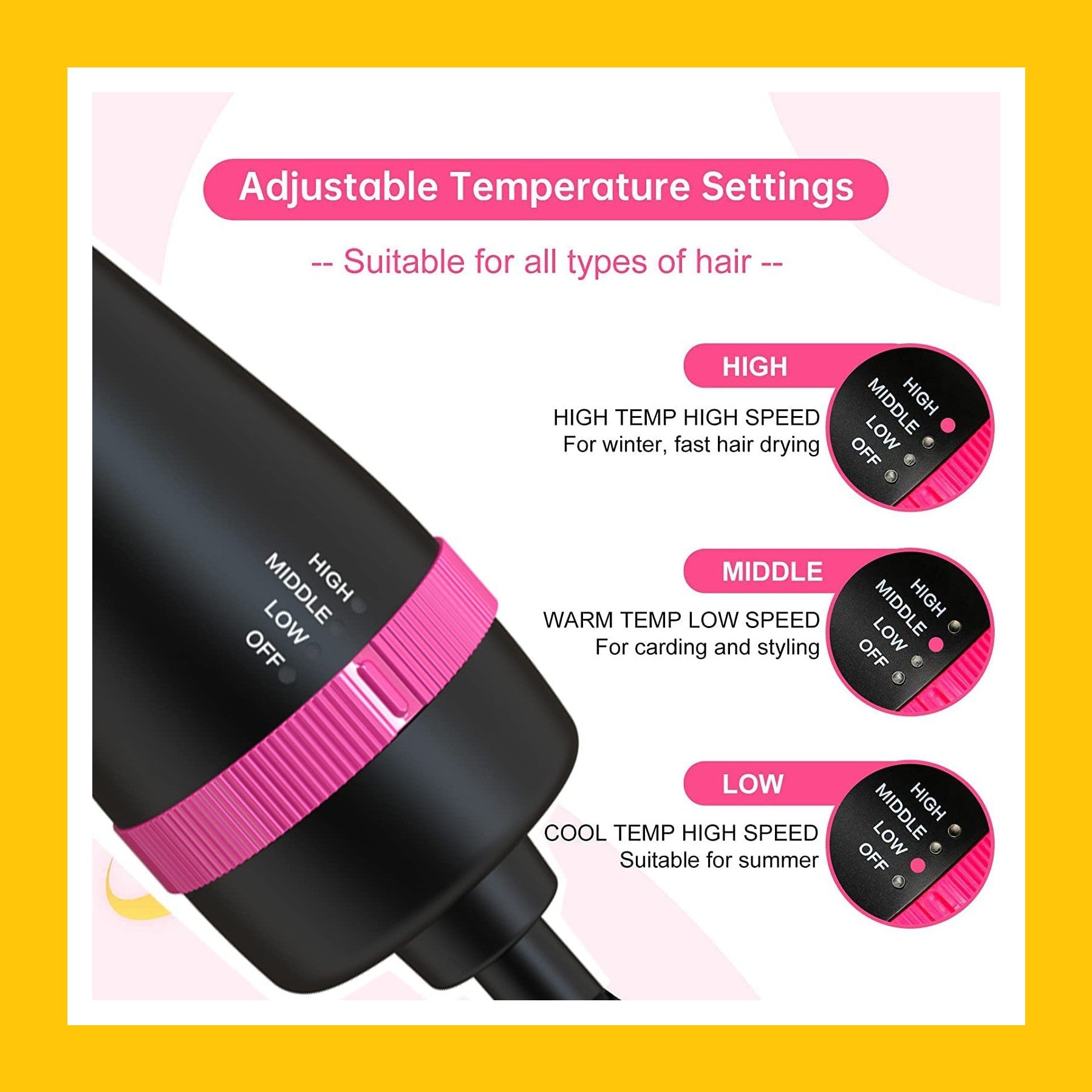 3-in-1 One-Step Hair Dryer Brush | Hot Air Styling Tool for Volume, Straightening & Curling – Easy Salon-Style Results at Home