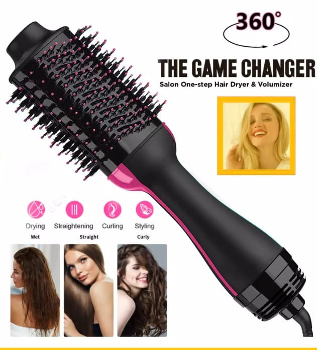 3-in-1 One-Step Hair Dryer Brush | Hot Air Styling Tool for Volume, Straightening & Curling – Easy Salon-Style Results at Home